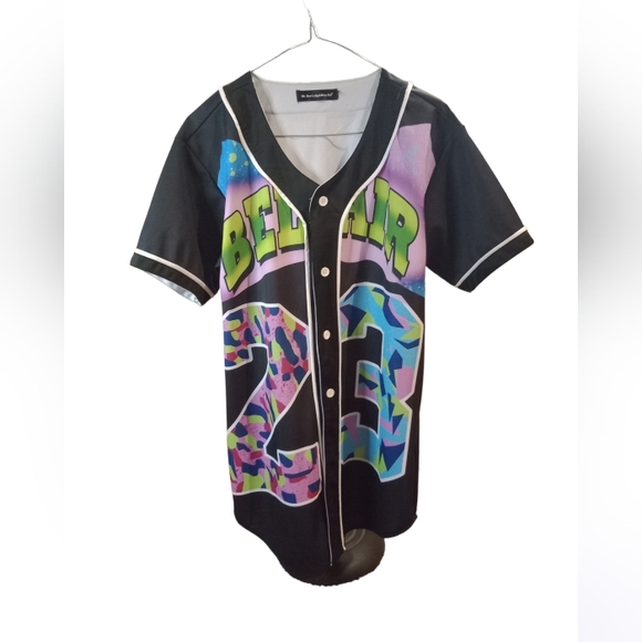 Bel Air Graffiti Stitched Baseball Camo Print Jersey - Picture 1 of 5